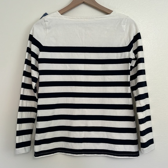 Talbots Chambray Bow Stripe Top - Picture 5 of 7